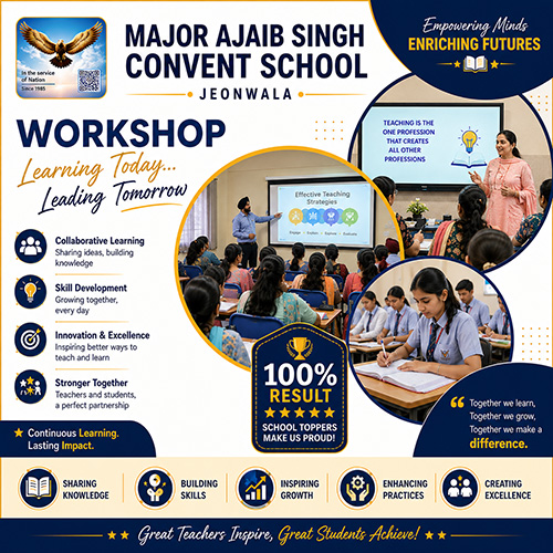 Workshops at Major Ajaib Singh Convent School