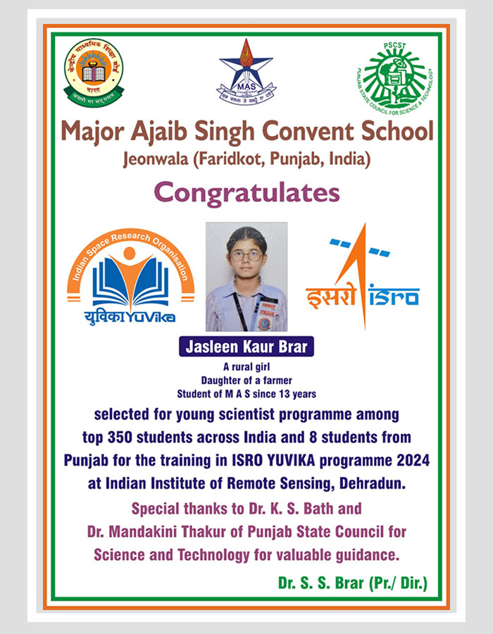 major ajaib singh convent school